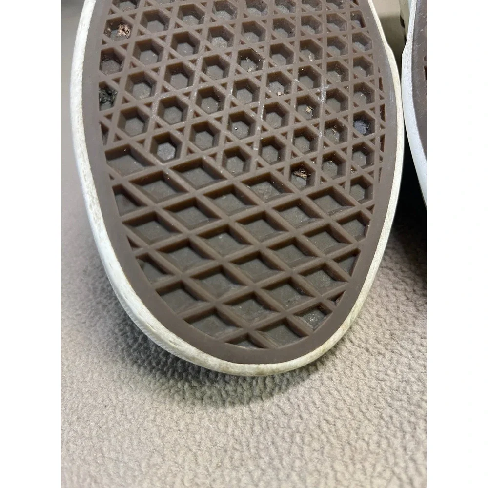 Vans Off The Wall Mens 9 Charcoal Grey Brown‎ Canvas Low Top Skate Shoes